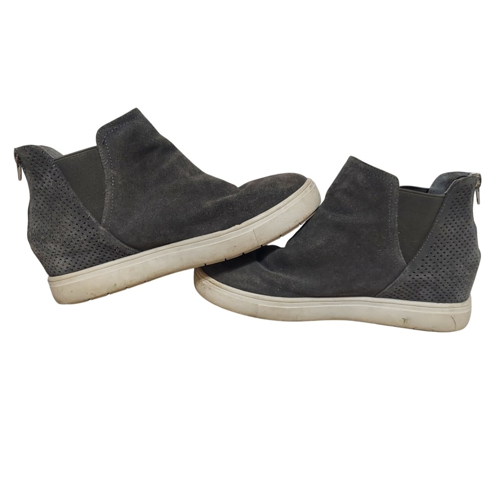 INC Women Ankle Boots Gray Booties Suede Round Toe‎ Size 7.5 - Picture 6 of 9